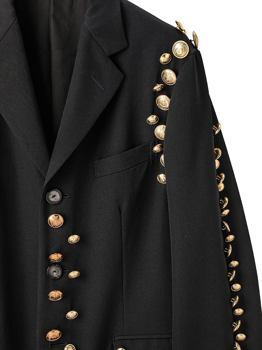 sj.0002aSS25-black 3b brit jacket.(gold buttons) Plainsong