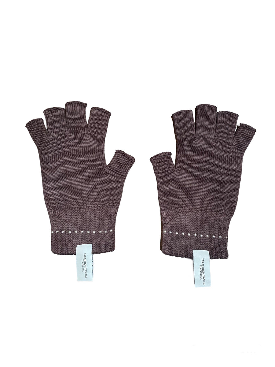 sa.0084AW23-brown fingerless gloves THE TWO OF US 2023 Autumn 