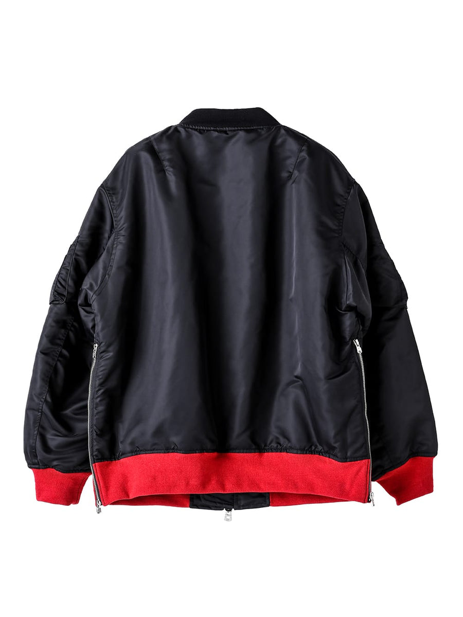 sxj.0001-black×red oversized bicolor flight jacket.  TAKAHIROMIYASHITATheSoloist.（タカヒロミヤシタザソロイスト.）