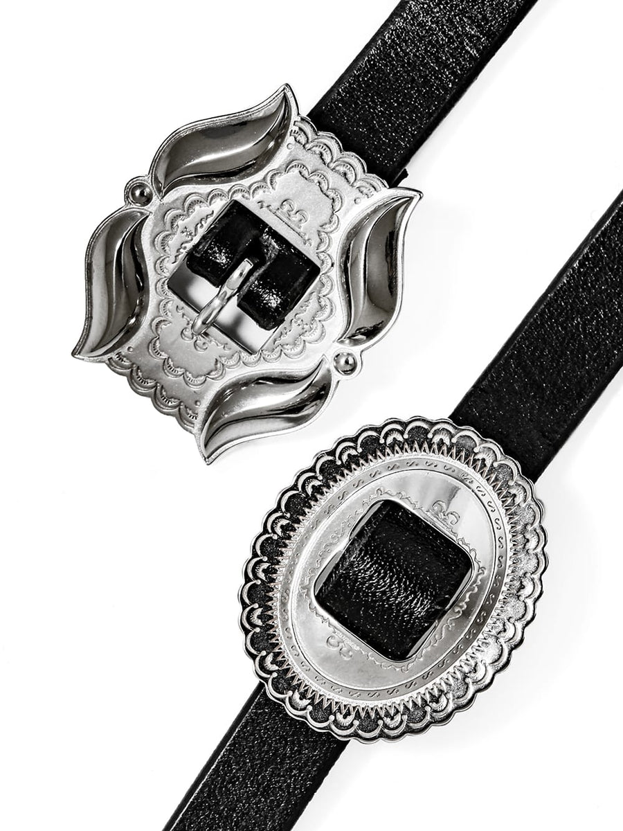 sa.0015AW25-black コンチョハットベルト The Black-and-White