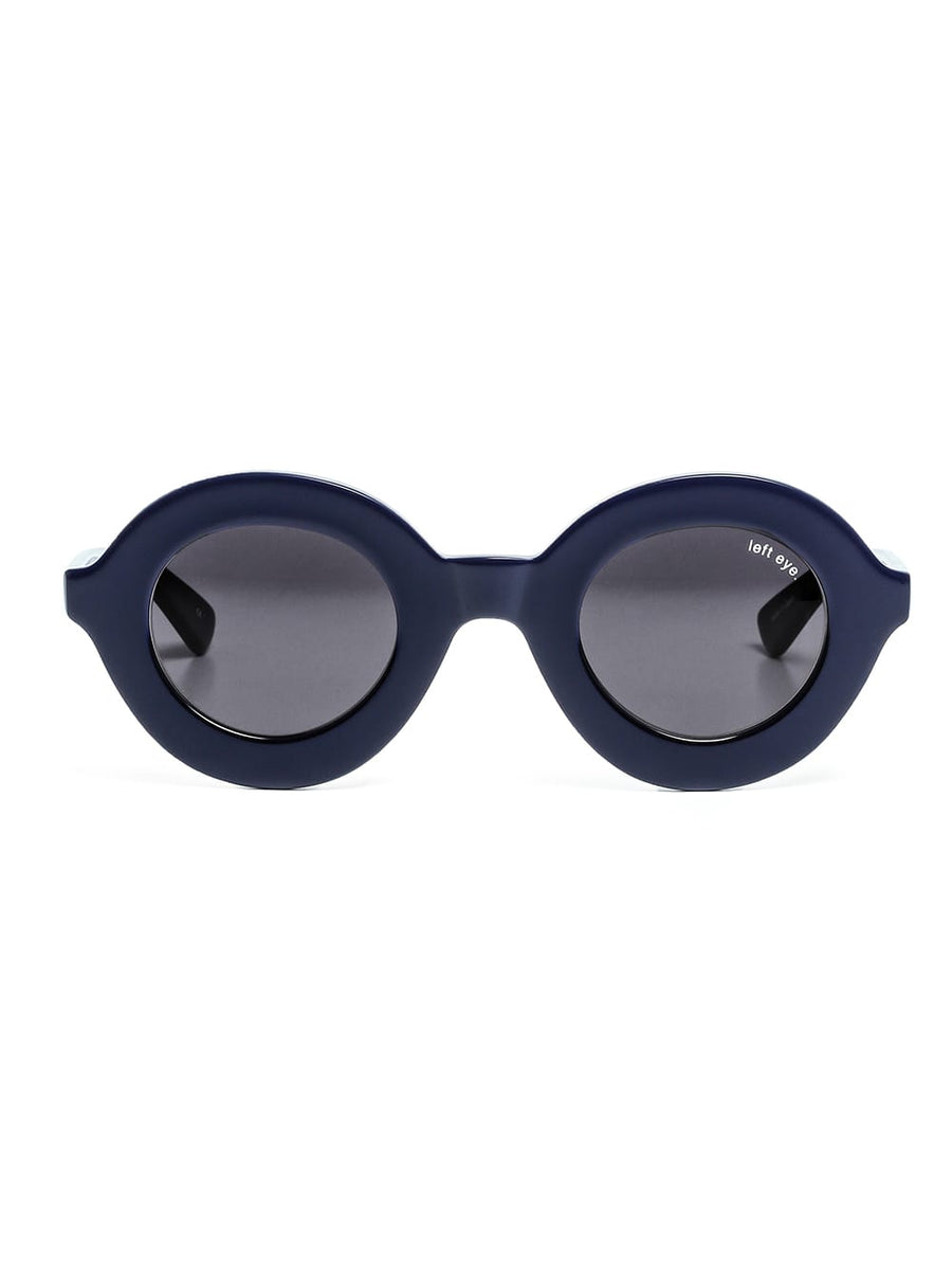 sa.0020AW25-navy ラウンドシェイプサングラス The Black-and-White