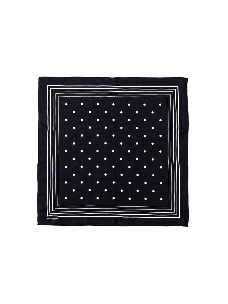 sa.0039AW25-black シルクツイルバンダナスカーフ The Black-and-White