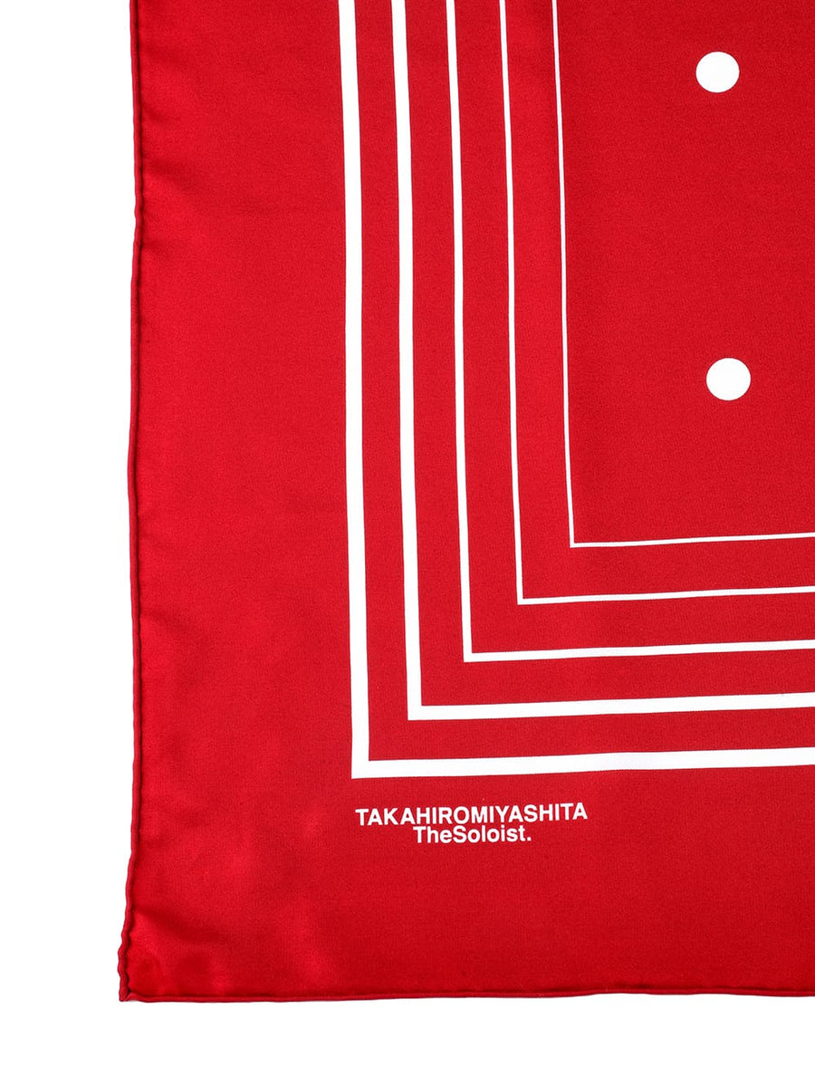 sa.0040AW25-red シルクツイルヒュージバンダナスカーフ The