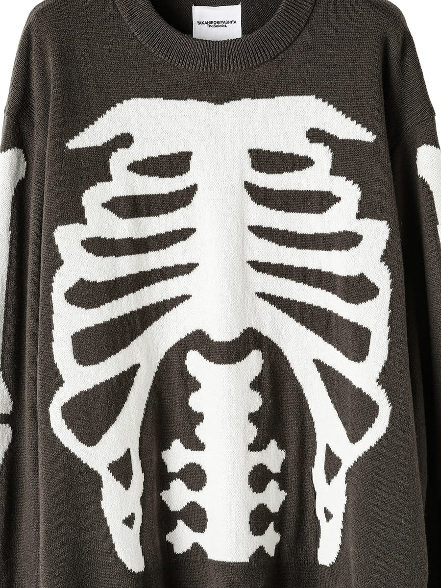 sbk.0001AW24-olive x white bone クルーネックセーター Days Of