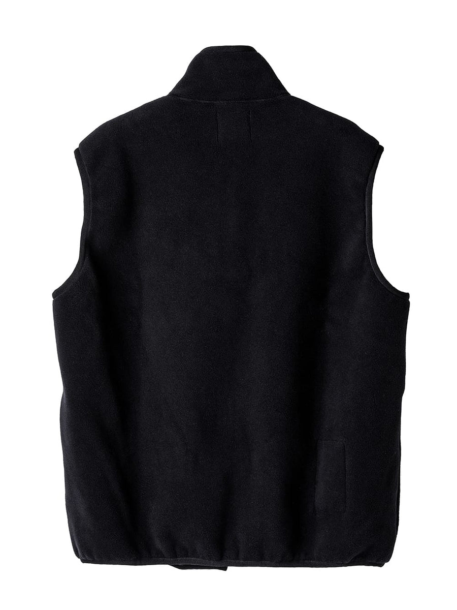 sc.0004AW25-black スタンドカラージップアップベスト The Black-and