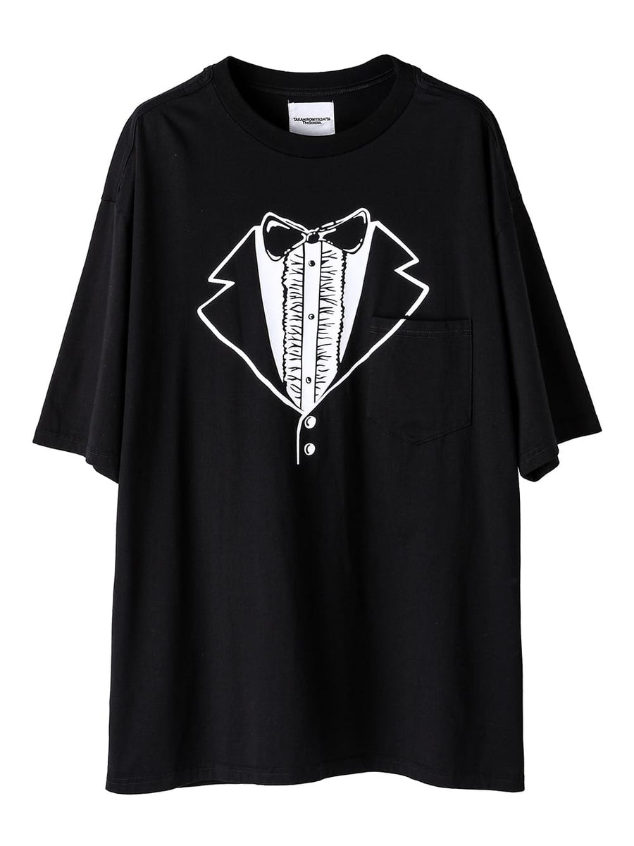 sc.0010AW25-black トロンプルイユタキシードオーバーサイズドショート