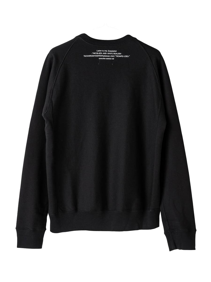 TREASURE スウェット ブラック sc.0013AW25-black トロンプルイユタキシードクルーネックスウェット