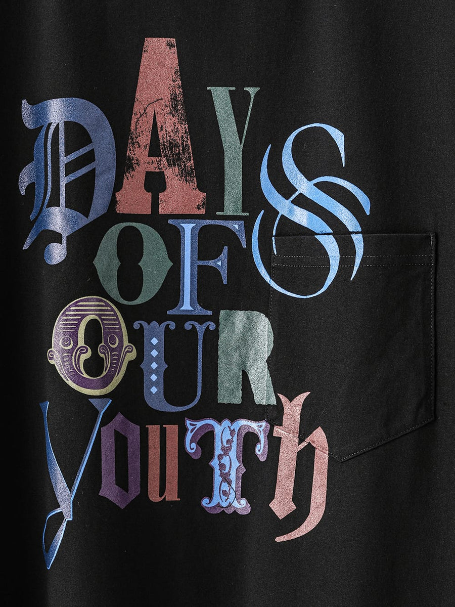 sc.0018aAW24-black オーバーサイズドショートスリーブTシャツ(days of our youth color) Days Of  Our Youth 2024 Autumn / Winter collection. TAKAHIROMIYASHITATheSoloist .（タカヒロミヤシタザソロイスト.）