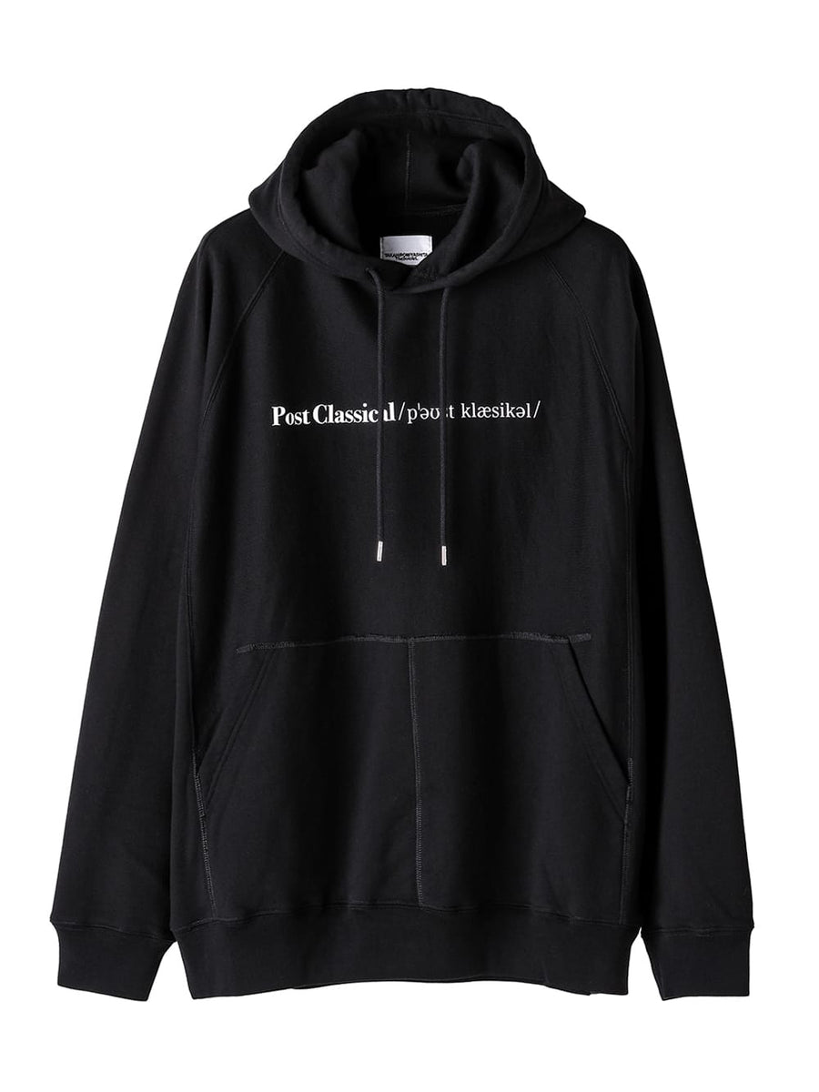 sc.0024AW25-black ポストクラシカルオーバーサイズドフーディー The