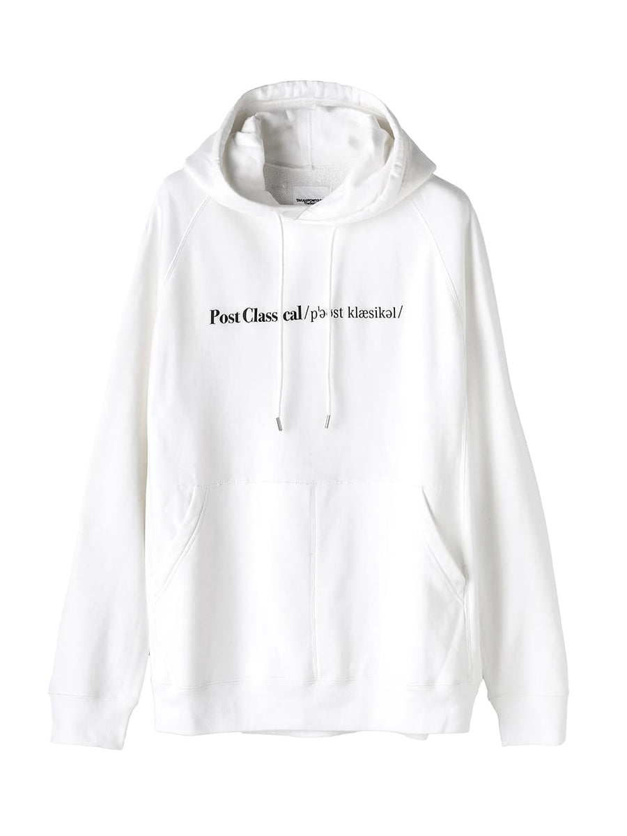 sc.0024AW25-white ポストクラシカルオーバーサイズドフーディー The