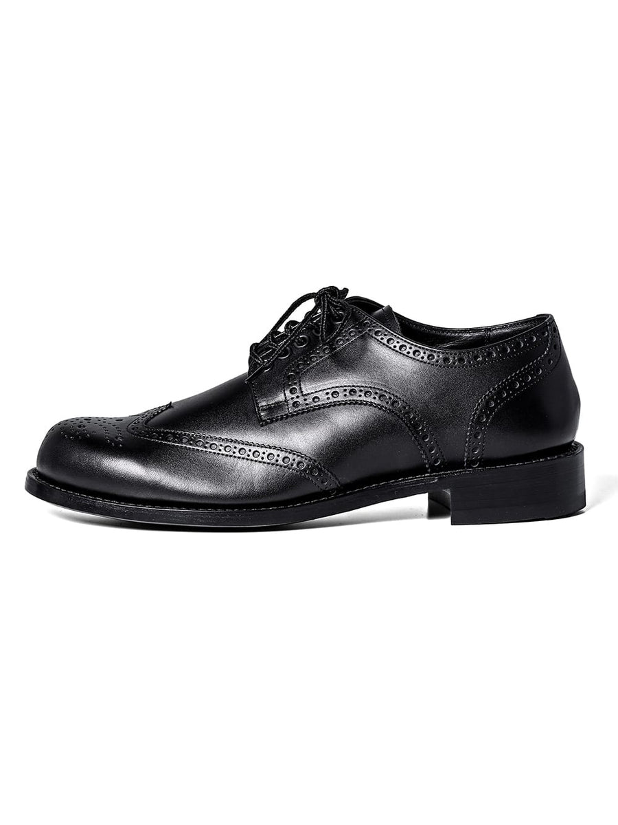 sf.0001SS25-black full brogue shoes. Plainsong 2025 Spring