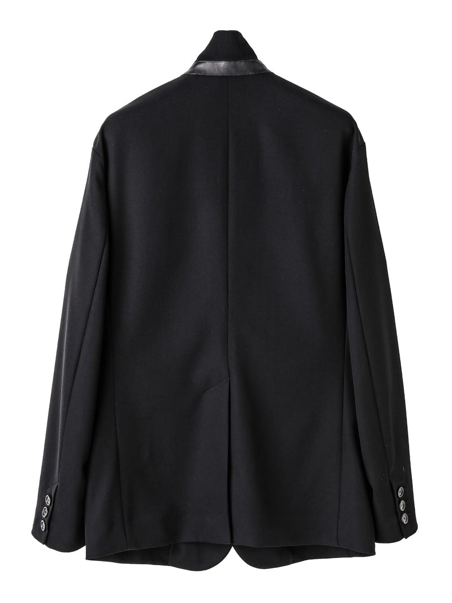 sj.0001AW25-black ショールカラーサックジャケット The Black-and