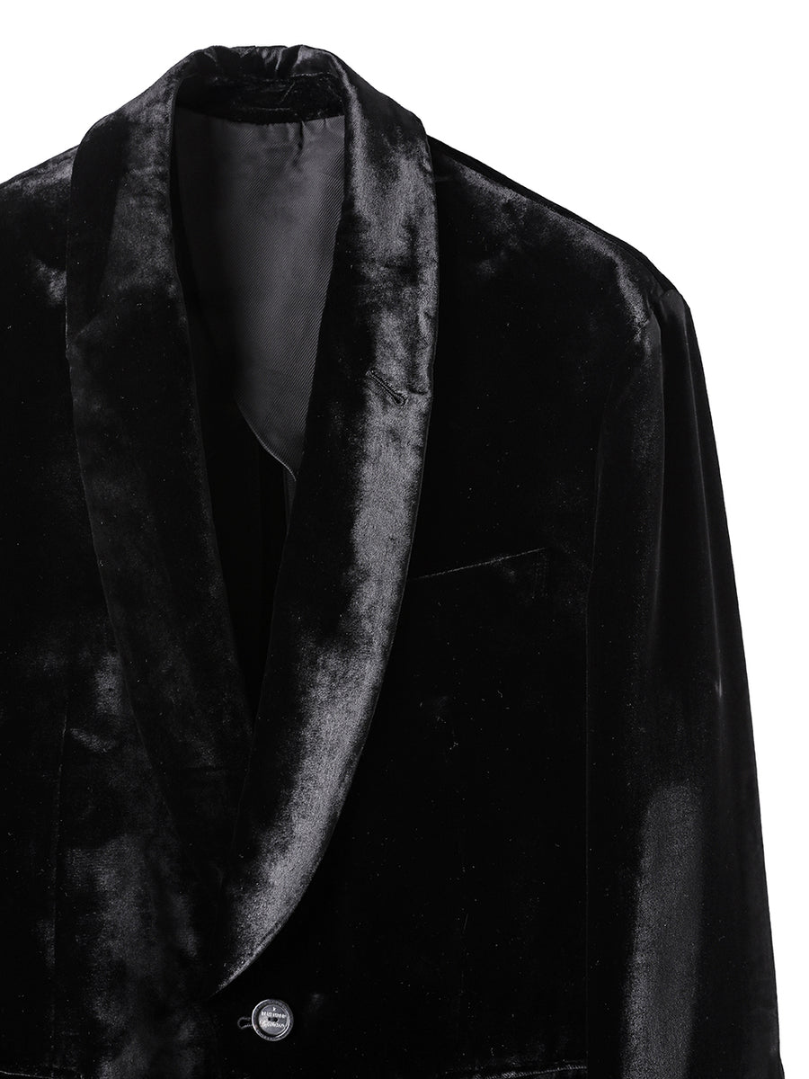 sj.0005AW25-black ショールカラージャケット The Black-and-White