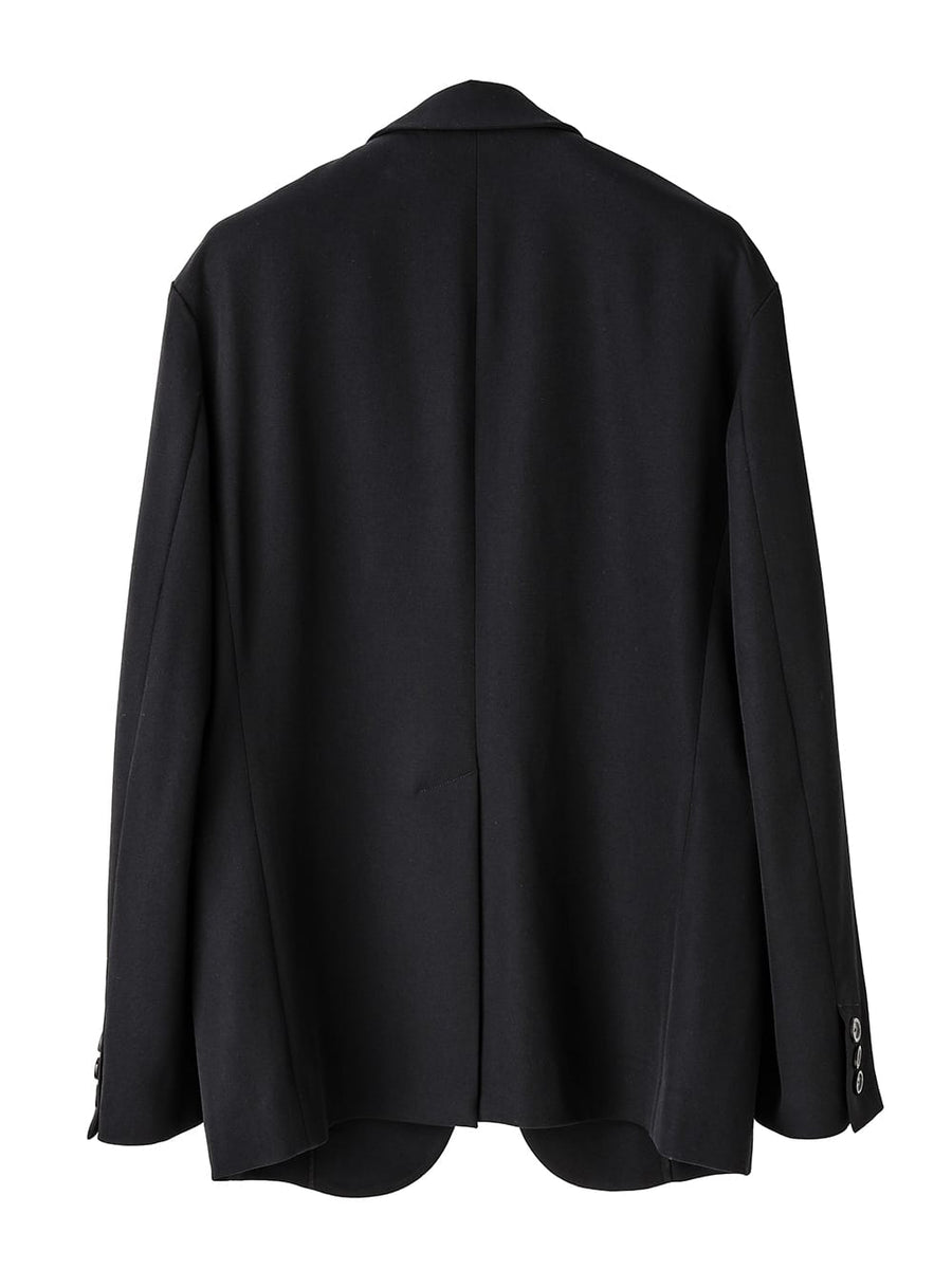 sj.0006AW25-black notched lapel 2b sack jacket. The Black