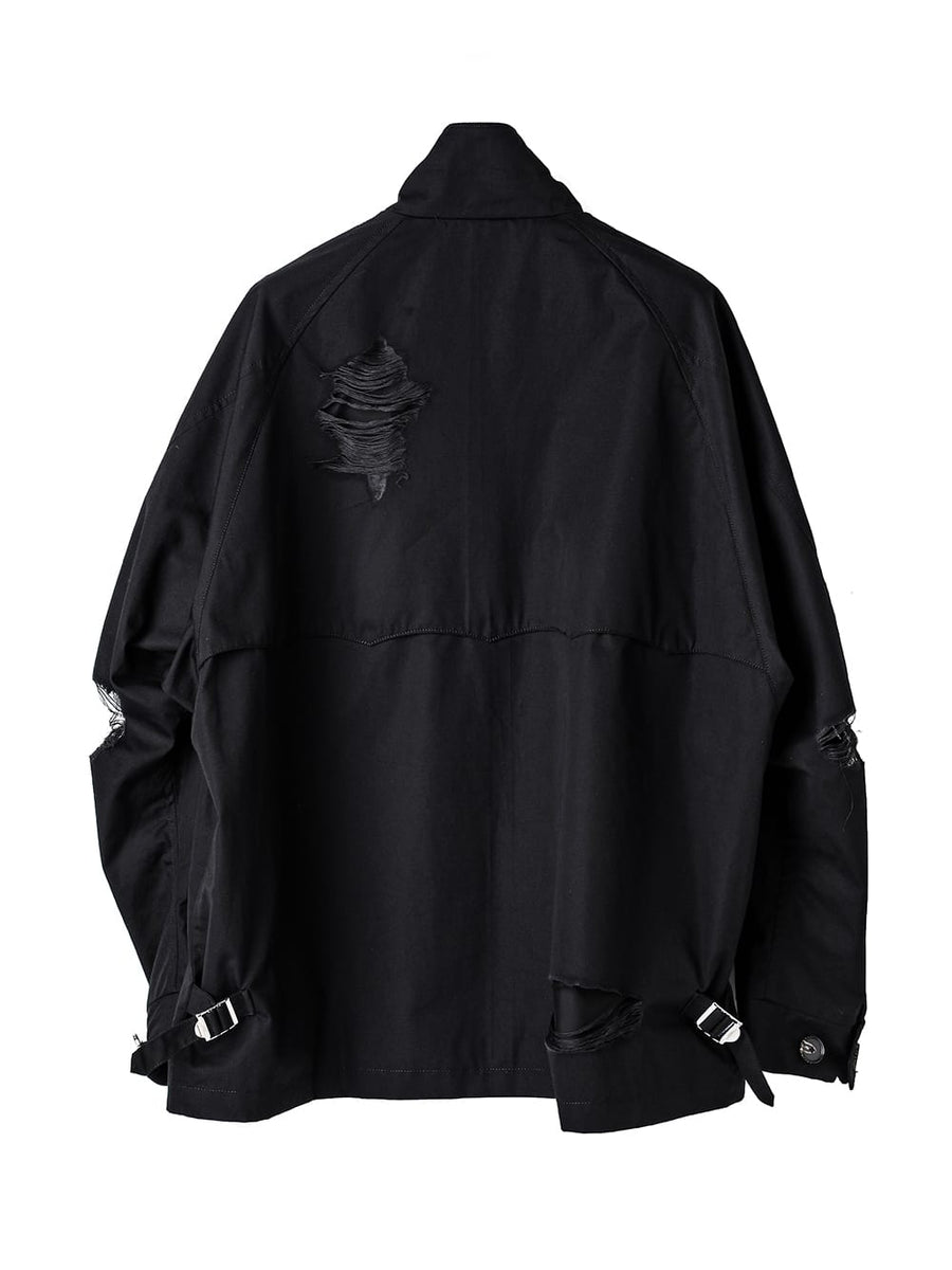 sj.0006aSS24-black バックガゼットスリーブドッグイヤージャケット(クラッシュ) Lonely Souls 2024 Spring /  Summer collection. TAKAHIROMIYASHITATheSoloist.（タカヒロミヤシタザソロイスト.）