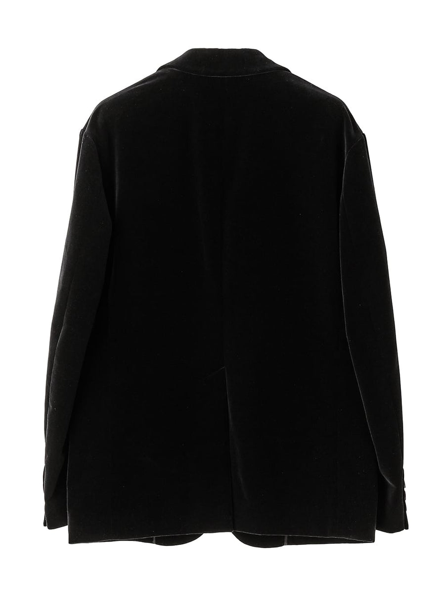 sj.0007AW25-black notched lapel 2b sack jacket. The Black