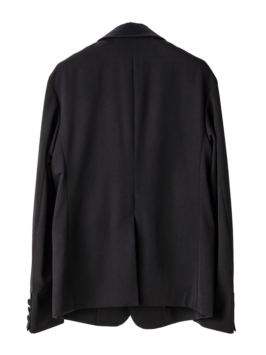 sj.0009AW25-black notched lapel 2b jacket. The Black-and-White