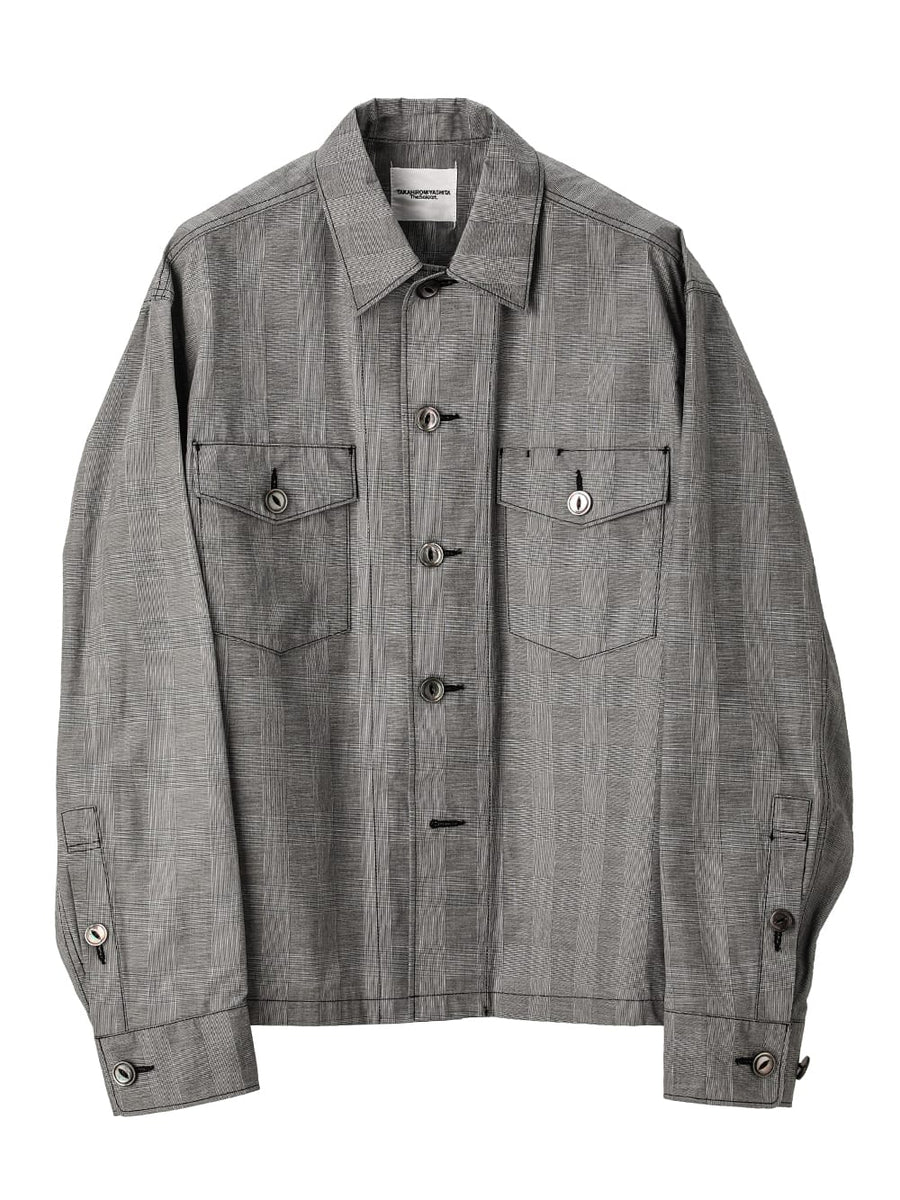 sj.0016bSS25-black x white(glen check) smokey jacket.type02