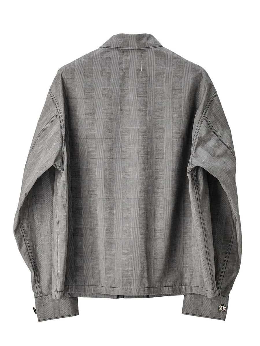 sj.0016bSS25-black x white(glen check) smokey jacket.type02