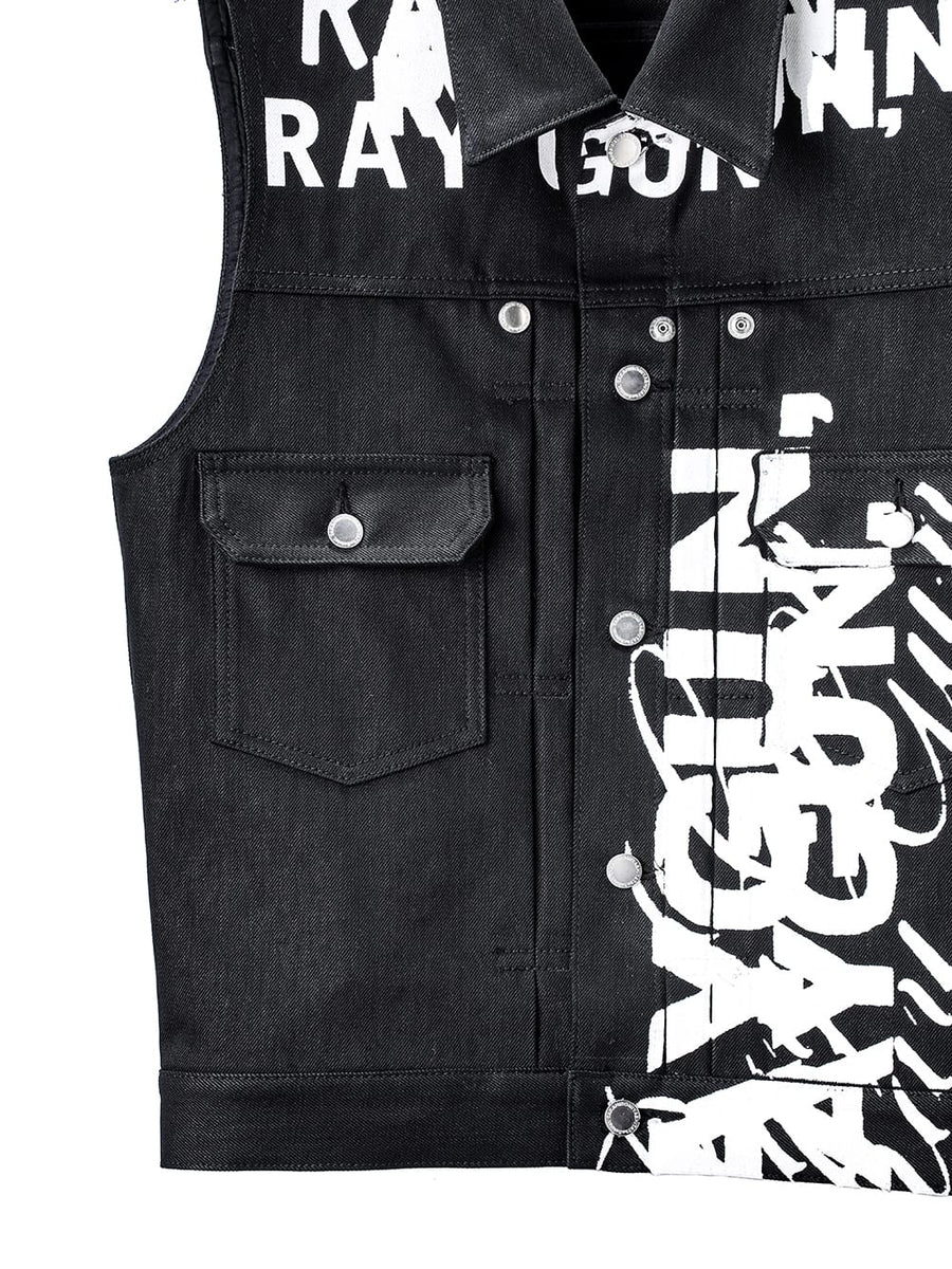 トップス The Soloist sleeveless jean jacket sj.0020aAW23-black right - left sleeveless jean jacket