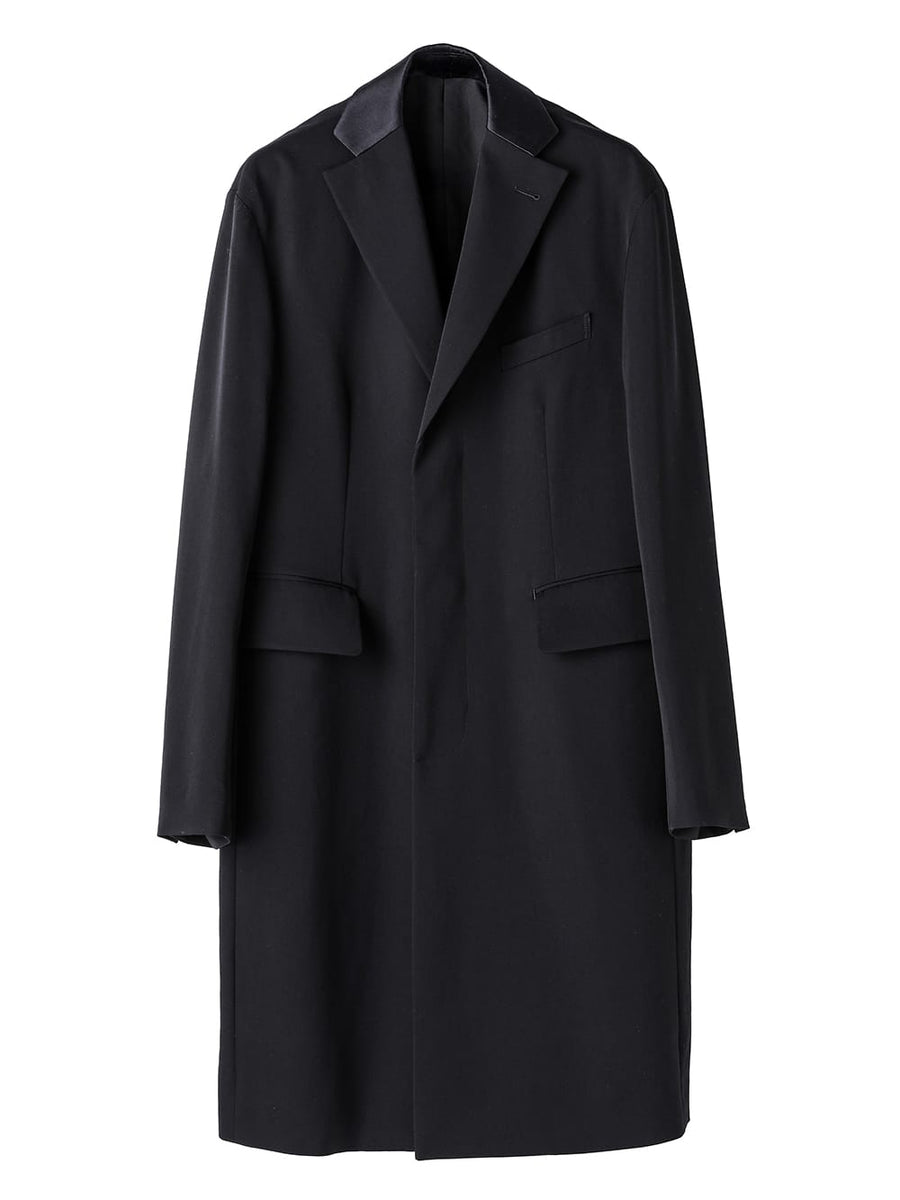 sj.0028AW25-black チェスターフィールドコート The Black-and-White