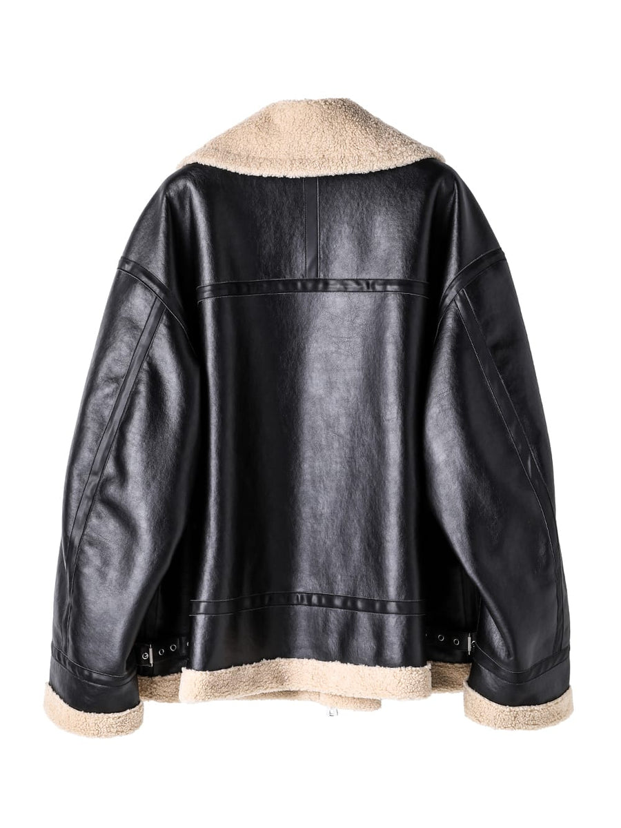 sj.0032AW25-black x beige フォームートンフライトジャケット The