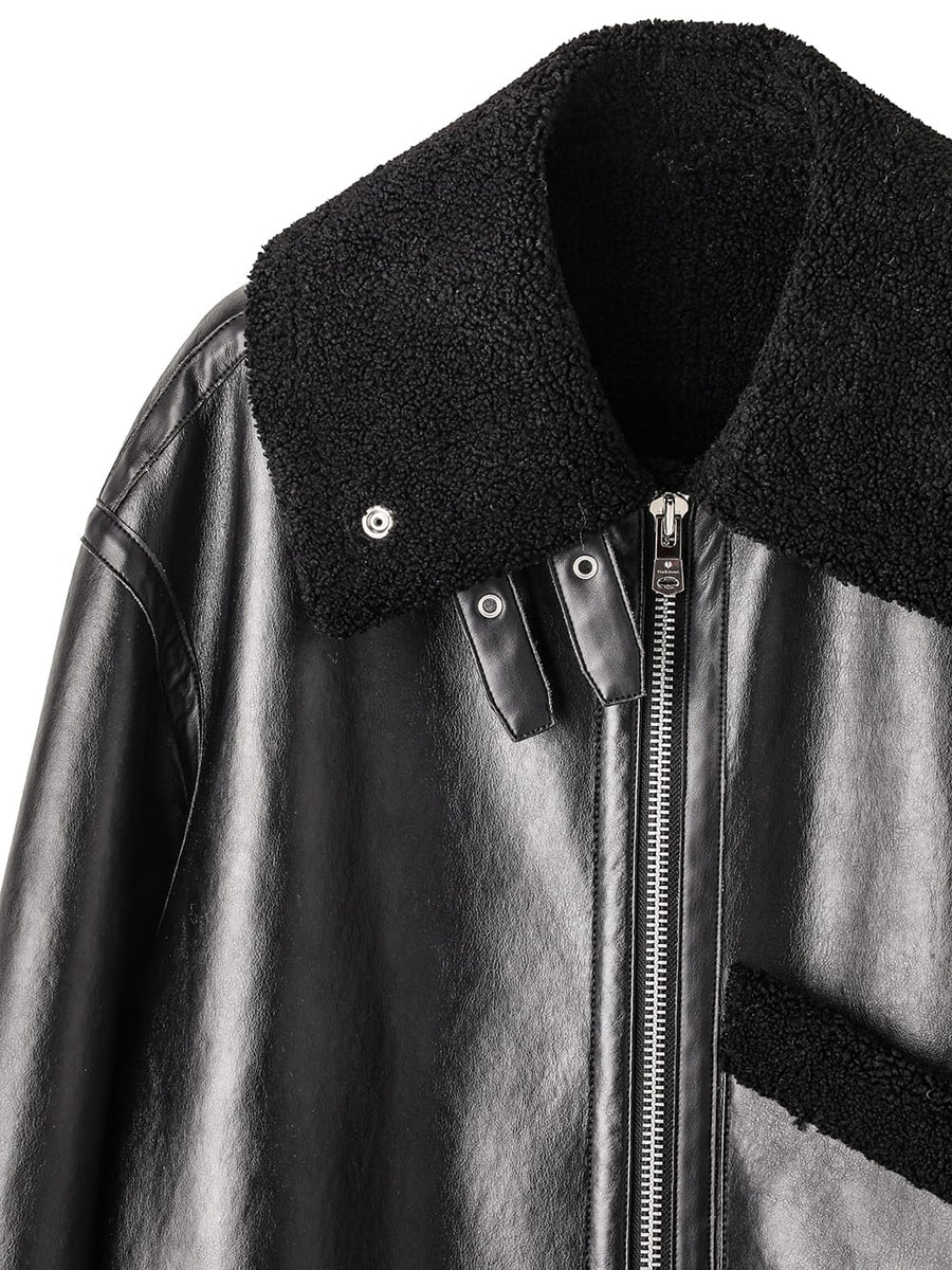 sj.0032AW25-black x black フォームートンフライトジャケット The