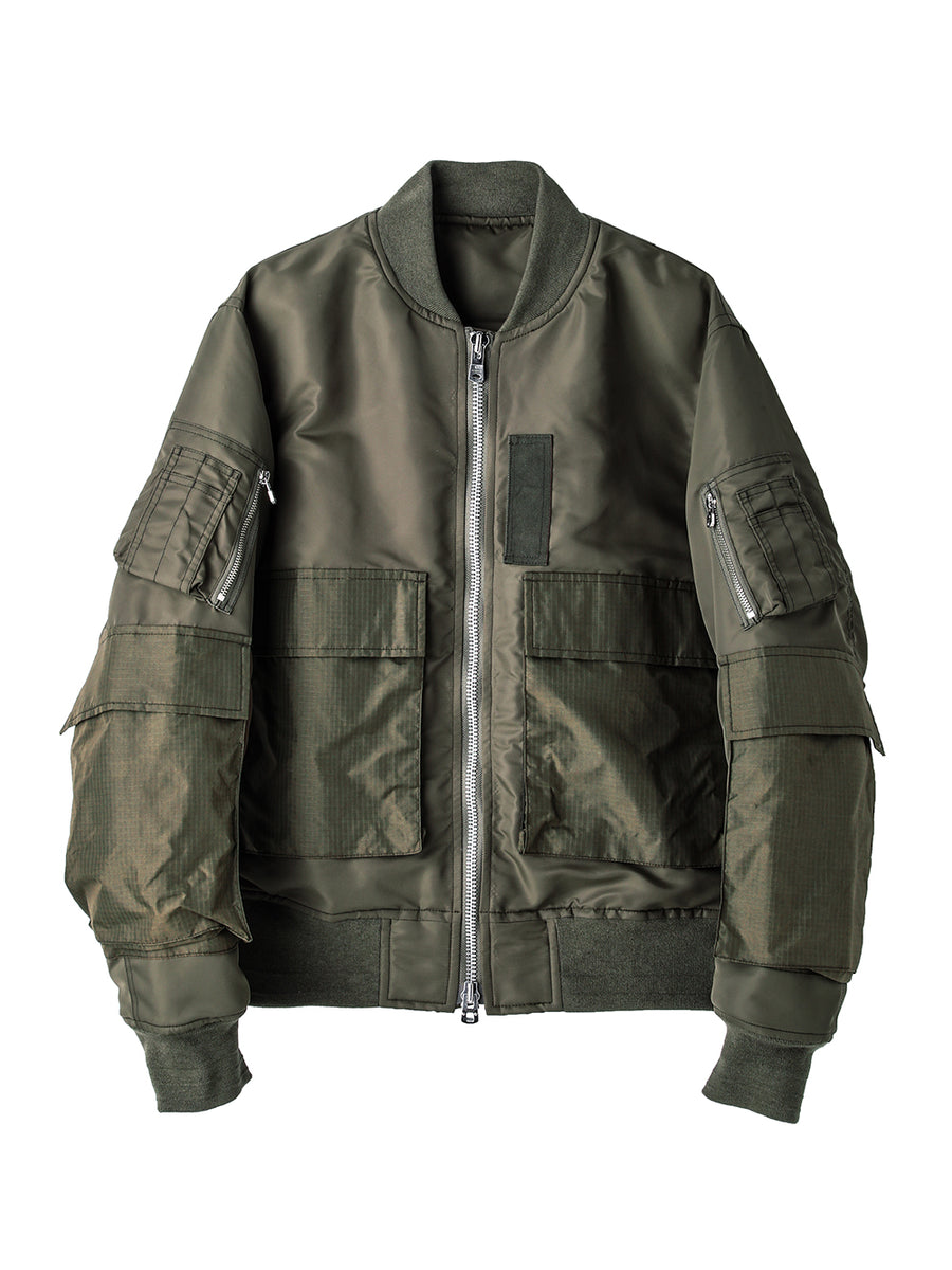 sj.0033AW25-olive B.D.Uポケットフライトジャケット The Black