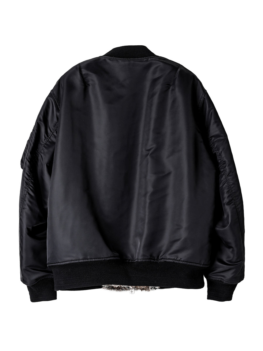 Joichiro Tatsuyoshi フライトジャケット MA-1 ナイロンブルゾン 辰吉丈一郎 Lサイズ ブラック sj.0034AW25-black x gray フォーファーライニングフライトジャケット