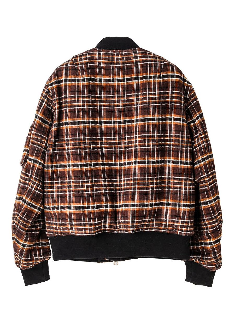 sj.0035AW25-brown x black フランネルフライトジャケット The