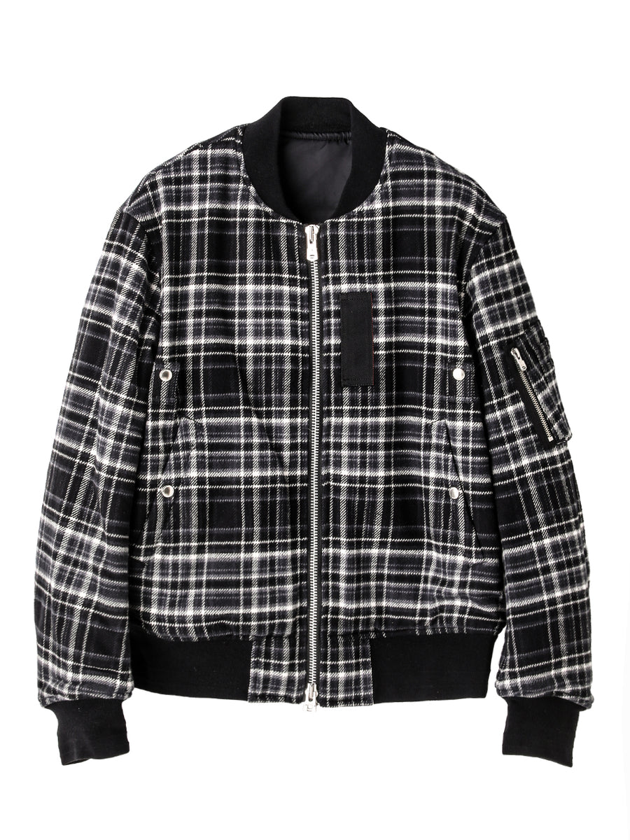 sj.0035AW25-black x black フランネルフライトジャケット The