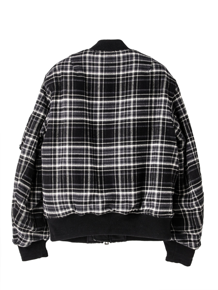 sj.0035AW25-black x black フランネルフライトジャケット The
