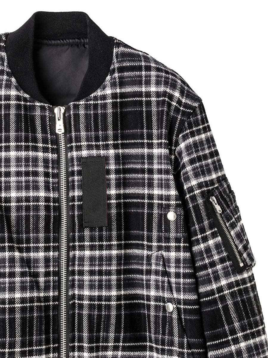 sj.0035AW25-black x black フランネルフライトジャケット The