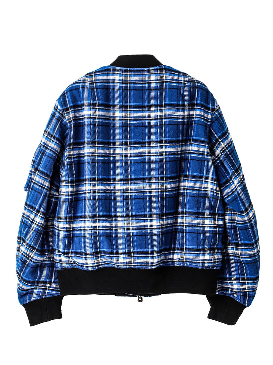 sj.0035AW25-blue x black フランネルフライトジャケット The Black