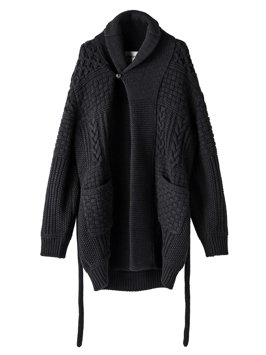 Novel Core アウトラインセーター ブラック sk.0010AW25-black フィッシャーマンズガウンセーター The Black