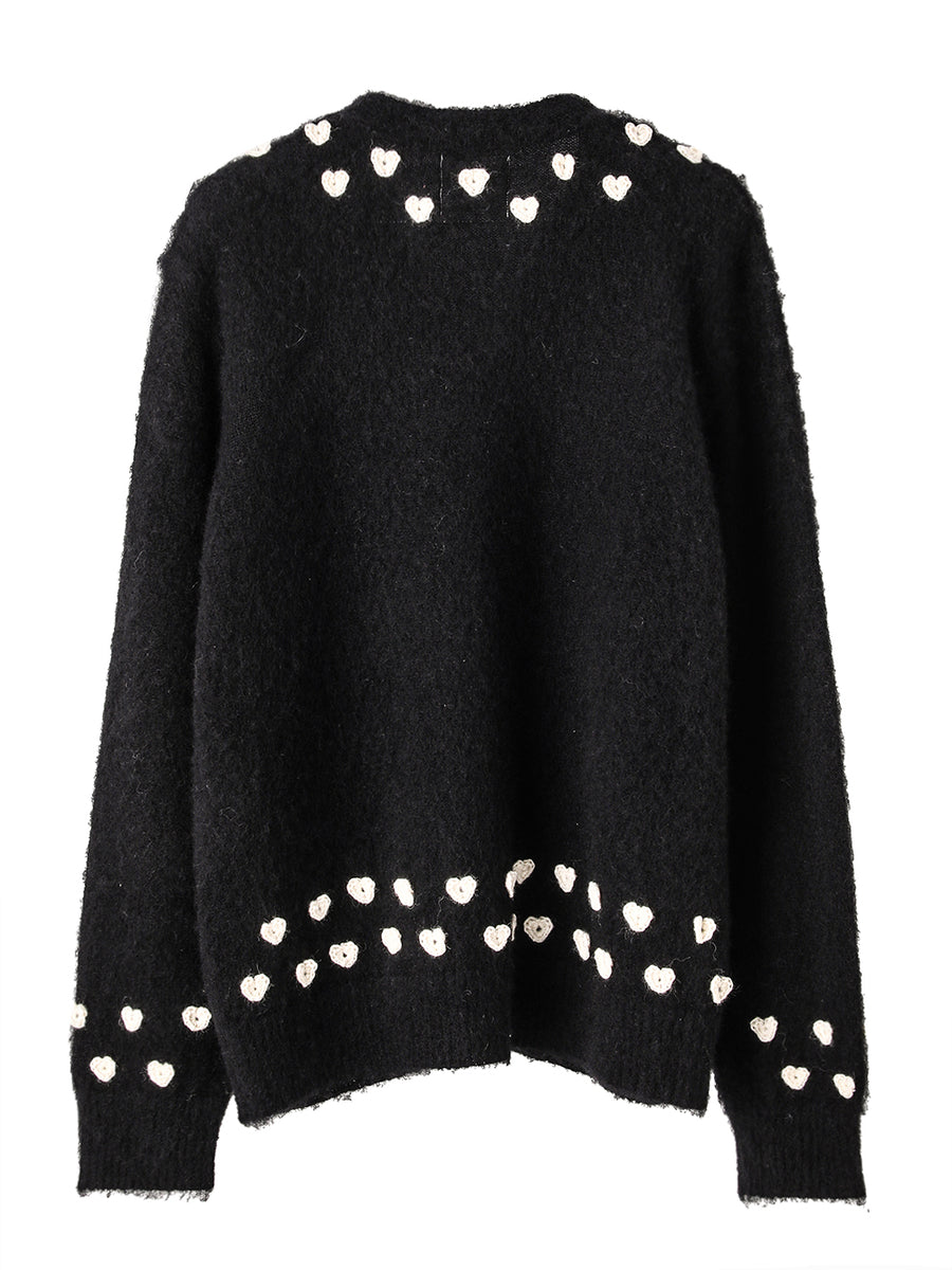 モヘアカーディガン　ブロックパターン MONO-MART LADY'S（モノマートレディース）の「モヘアタッチ