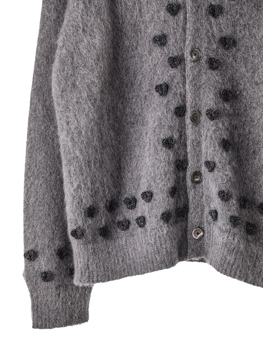 sk.0014AW25-gray(charcoal ribbon) ハートアタッチドモヘア