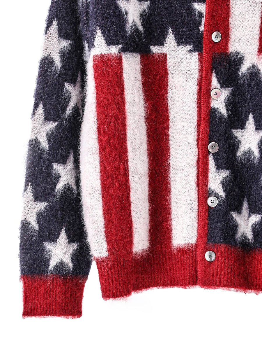 sk.0018AW25-color アメリカンフラッグモヘアカーディガン The Black