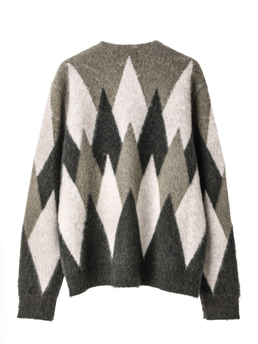 sk.0020AW25-green カートカーディガン2 The Black-and-White Realism