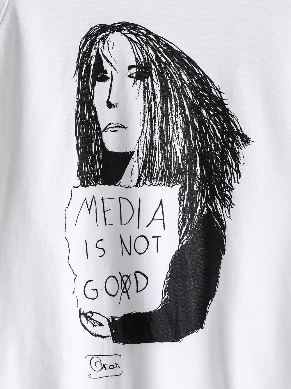 media is not go⨂d. type 1 (oversized crew neck sweatshirt)
