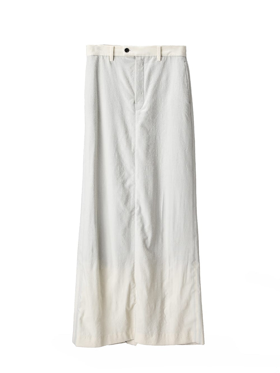 sp.0001bAW23-white trouser look maxi skirt. THE TWO OF US 2023