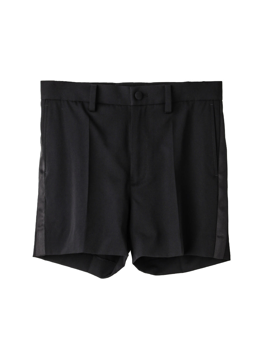sp.0003AW25-black プレーンフロントショーツ The Black-and-White