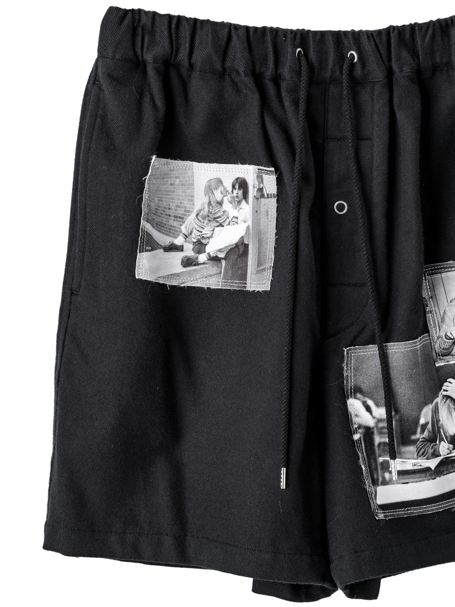 bow.a 水際 TUCK SHORT PANTS ブラック BOTTOMS | bow.a