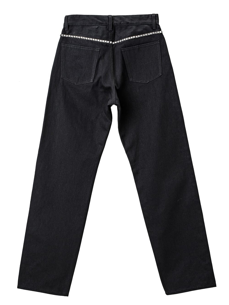 sp.0008aSS25-black loose fit jean.(studs) Plainsong 2025 Spring