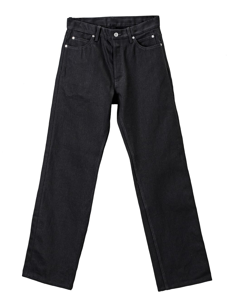 sp.0009bSS25-black selvedge baggy jean. Plainsong 2025
