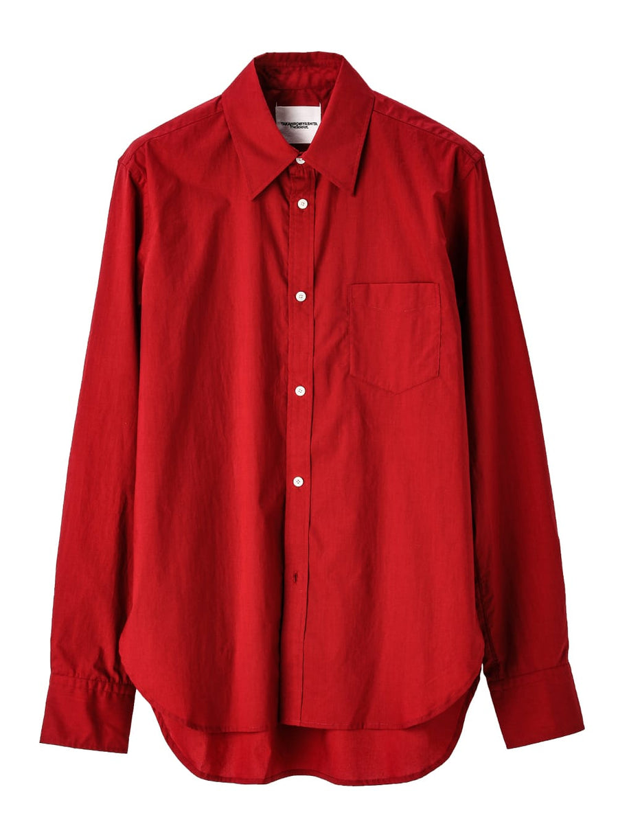 ss.0001bSS25-red reglar collar broad shirt. Plainsong 2025