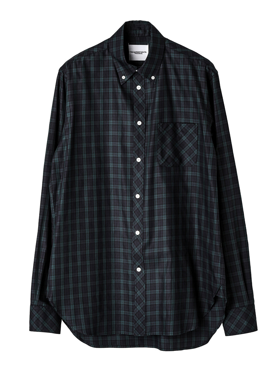 ss.0007AW25-green check ボタンダウンカラーシャツ The Black-and