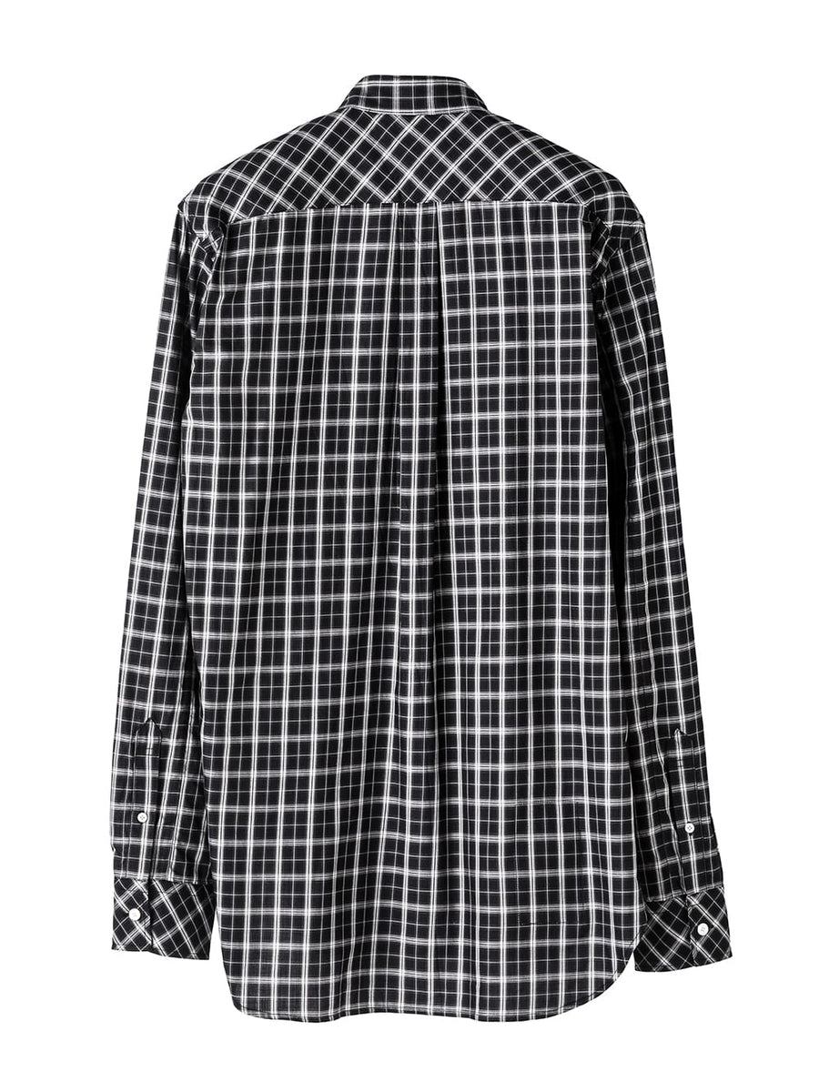 ss.0019AW25-black check ウィングカラーピンタックシャツ The Black