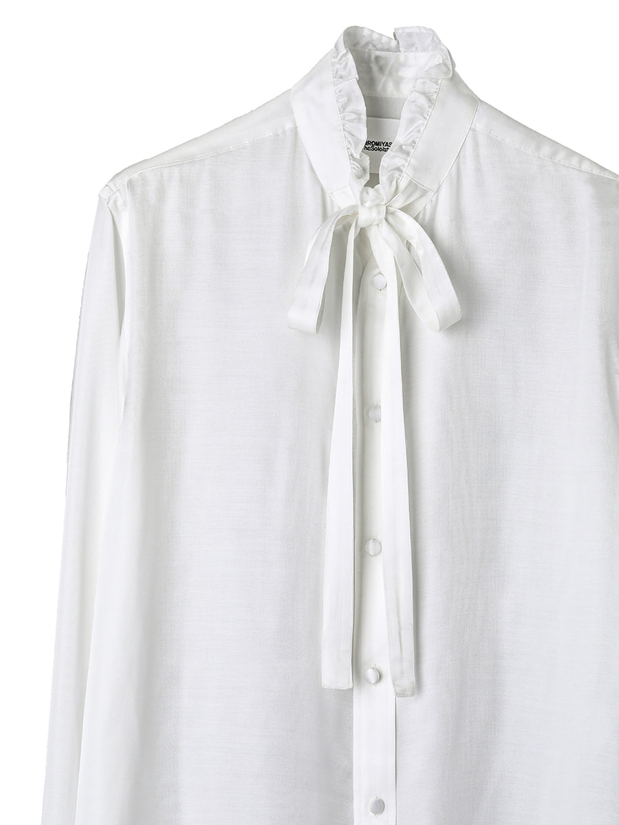 ss.0022AW25-white ラッフルシャツ The Black-and-White Realism 2025