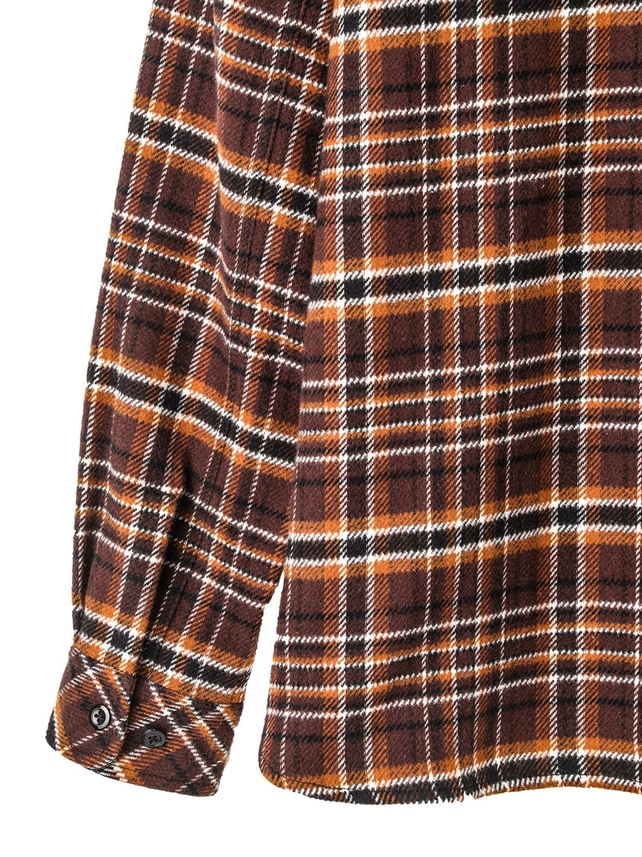 ss.0027AW25-brown ハーフジッププルオーバーワークシャツ The Black